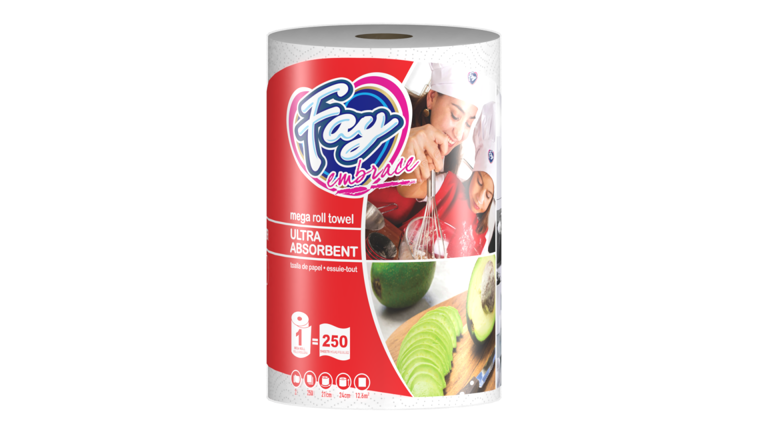 Fay Embrace Mega Roll Towel Ultra Absorbent Paper Towel Single Roll